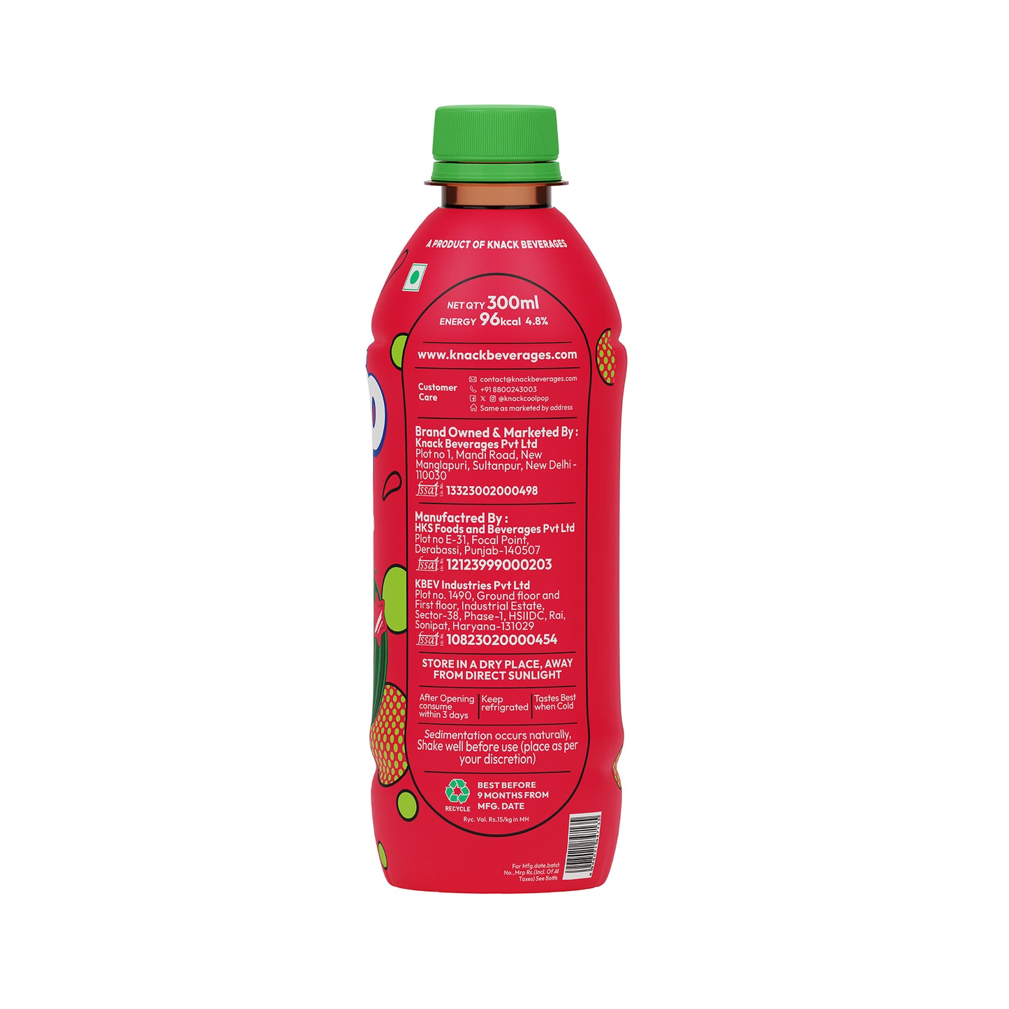 CoolPop Strawberry Watermelon 300ml (PET Bottles) Pack of 12