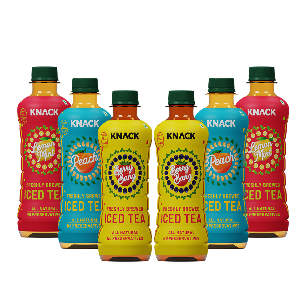 Knack Iced Tea (PET Mix) 300ml Pack of 12, 4 Unit/Flavor