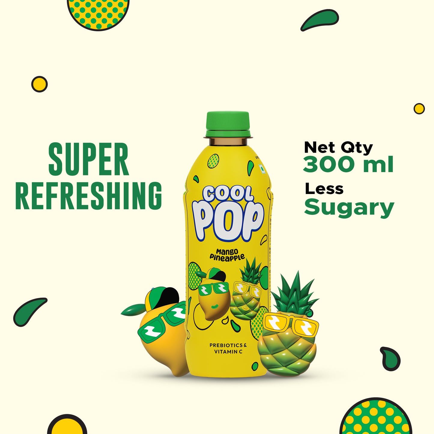 CoolPop Mango Pineapple 300ml Pack of 6 (PET Bottles)