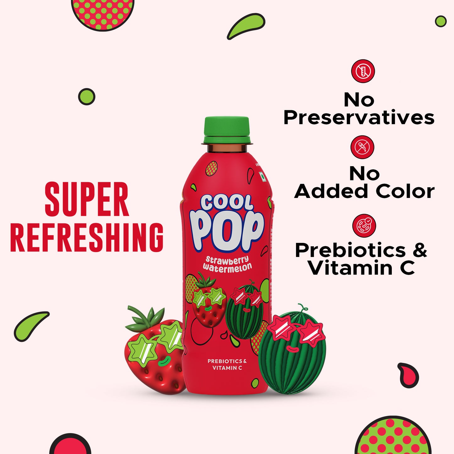 CoolPop Strawberry Watermelon 300ml (PET Bottles) Pack of 12