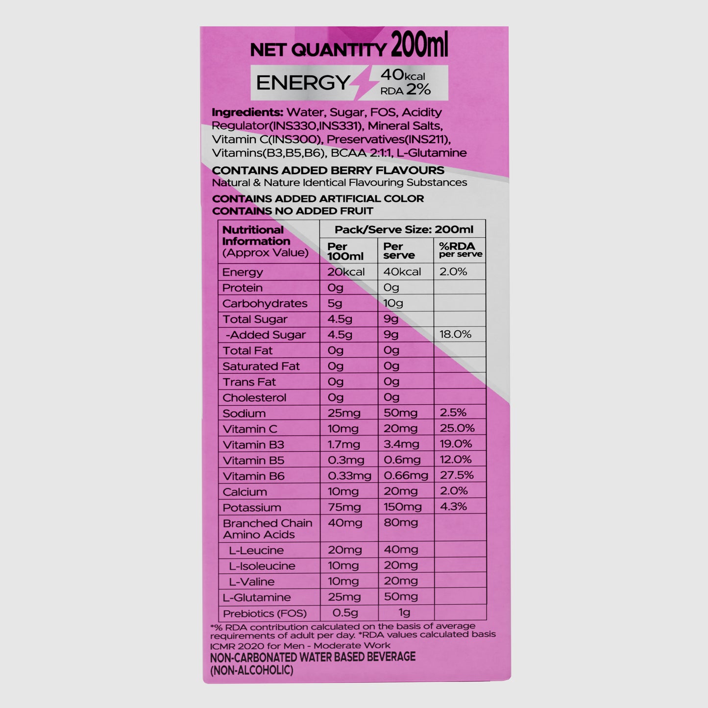Knack Pro Sports 200ml Pack of 27 (Berry Fusion) Tetra Pack