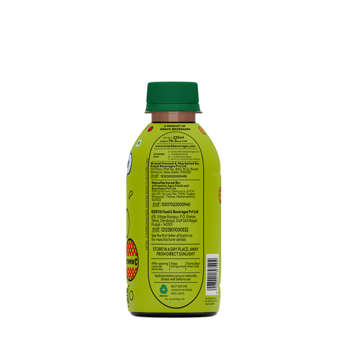 CoolPop Kiwi Apple 225ml Pack of 24 (PET Bottles)
