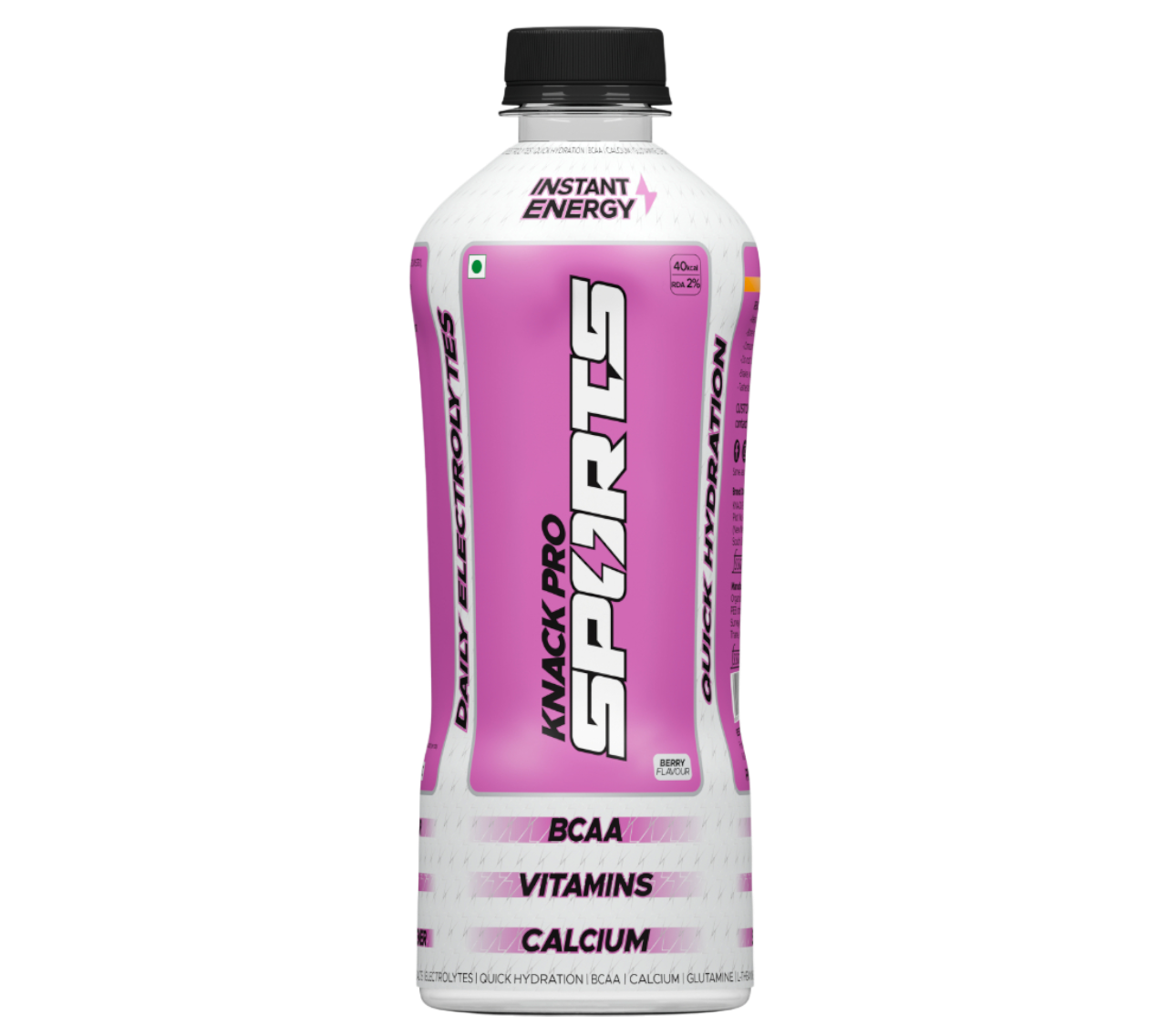 Knack Pro Sports 200ml Pack of 8 (Berry Flavour) PET Bottles