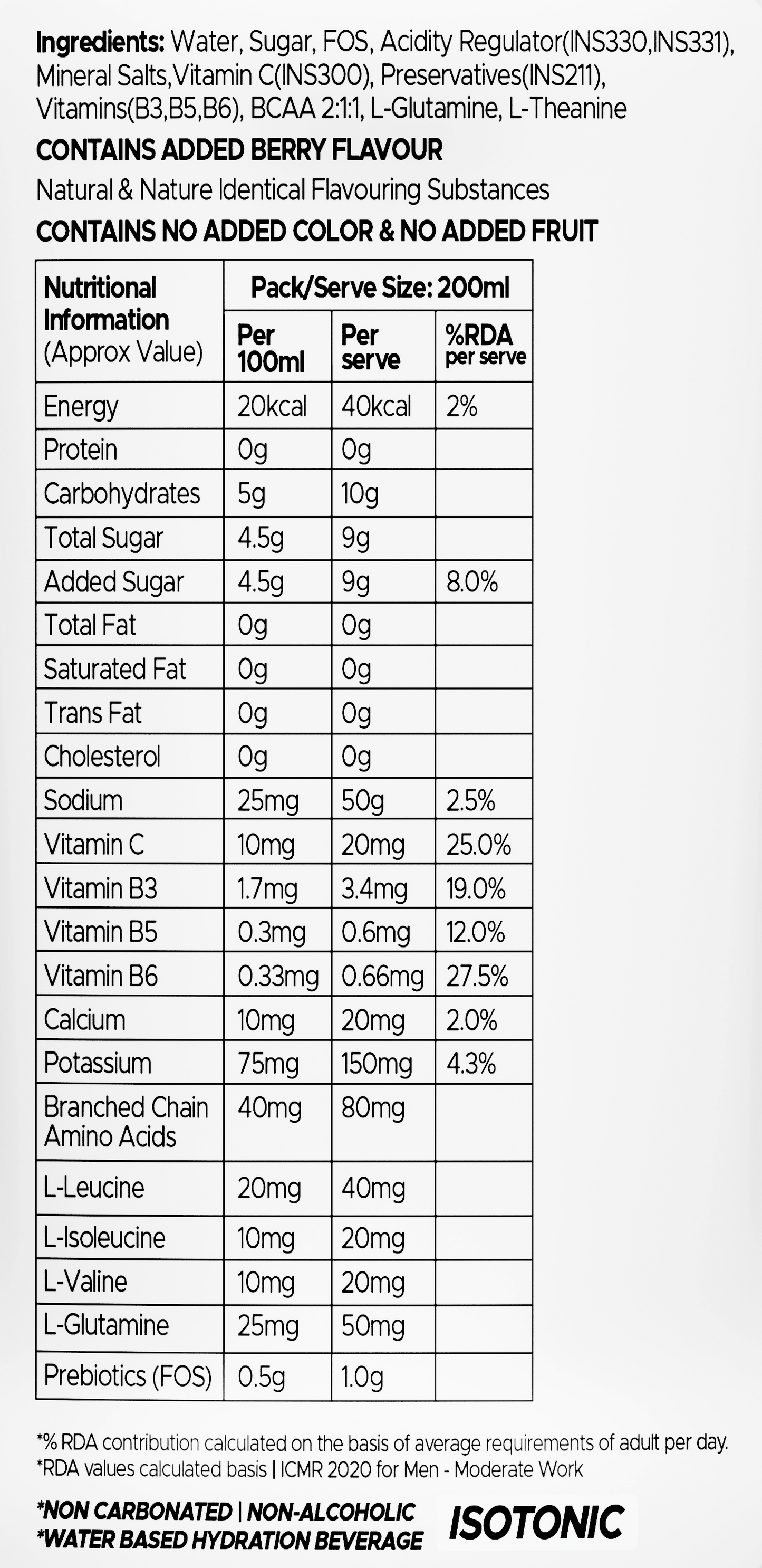 Knack Pro Sports 200ml Pack of 8 (Berry Flavour) PET Bottles