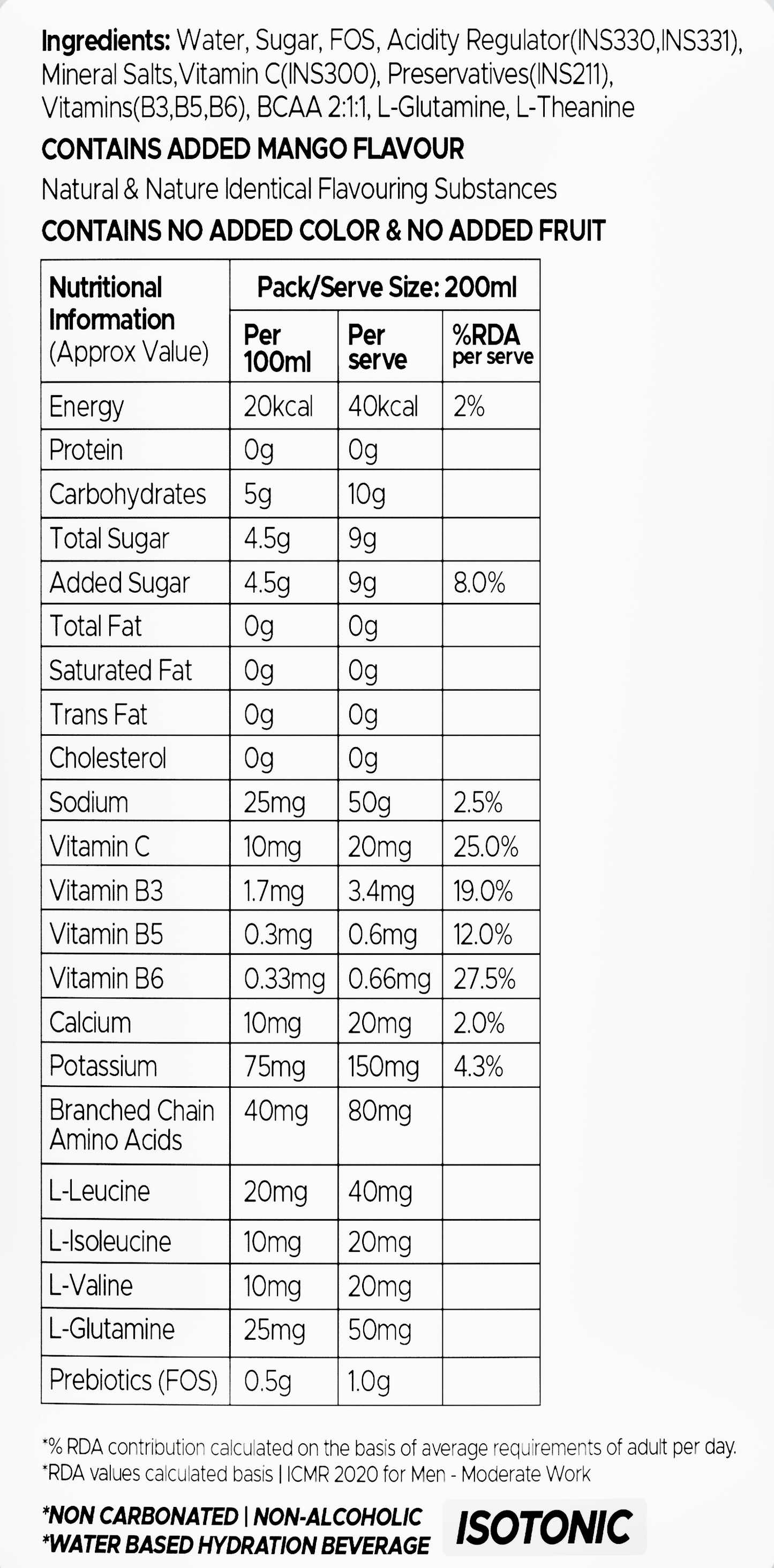 Knack Pro Sports 200ml Pack of 8 (Orange Flavor) PET Bottles