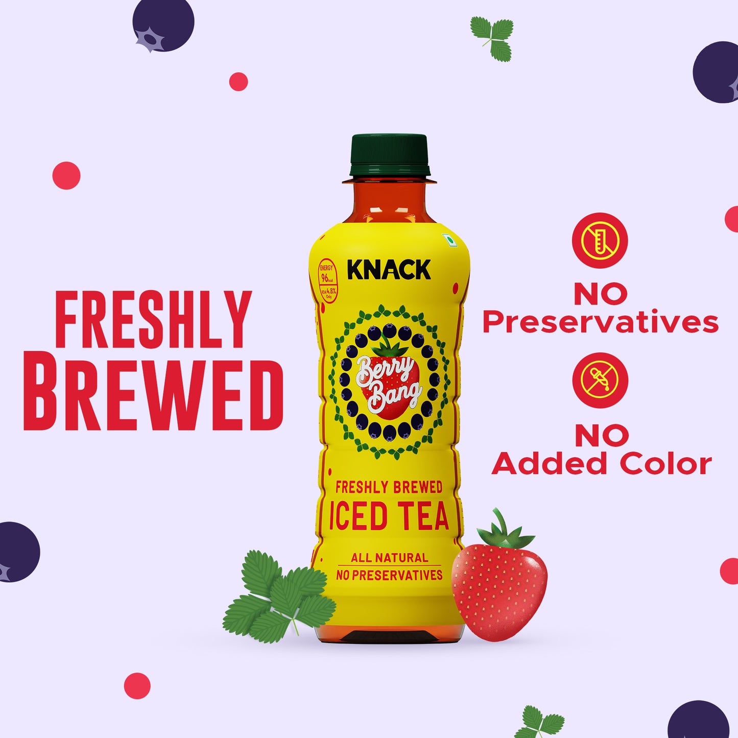Knack Berry Bang Iced Tea (PET Bottle) 300ml Pack of 12