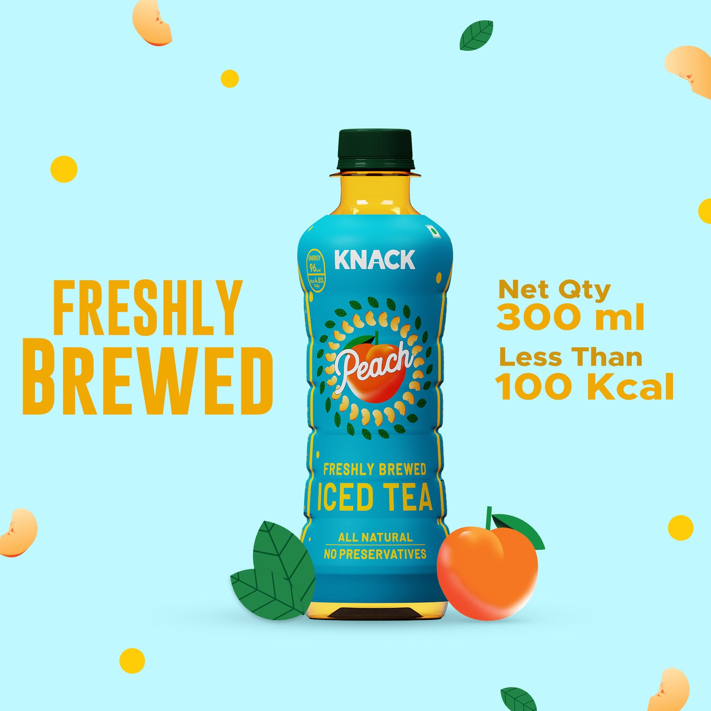 Knack Peach Iced Tea (PET Bottles) 300ml Pack of 12